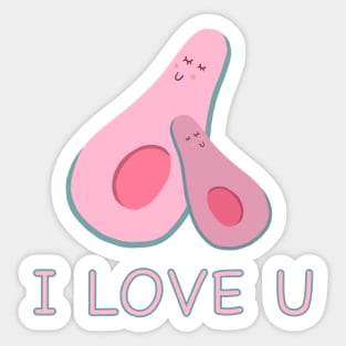 I love you Avocado Sticker